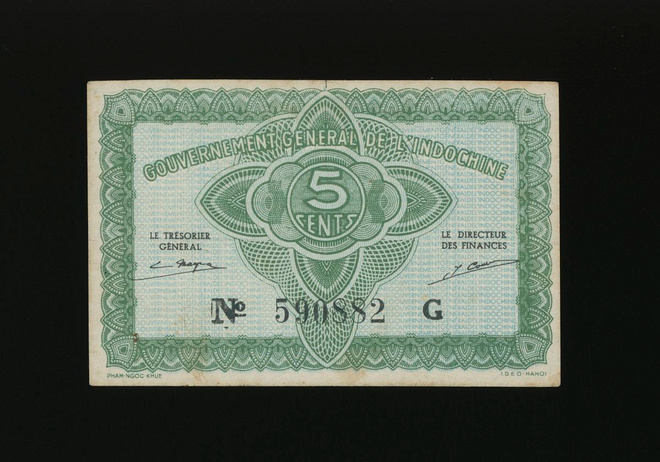 Ranskan Indokiina 5 Cents 1942 P88a, XF