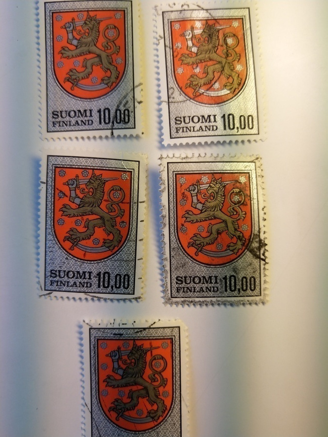Suomen historiallinen vaakuna postimerkki 10 markka
