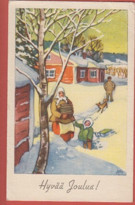 Furuhjelm Väkeä talvisella pihalla
