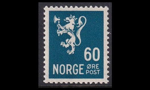 Norja 190 ** Leijona vesil. 60 öre (1937)