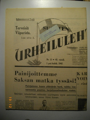 Suomen Urheilulehti Nro 13/1942 (15.3)
