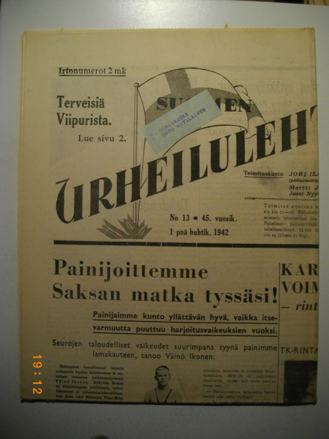 Suomen Urheilulehti Nro 13/1942 (15.3)