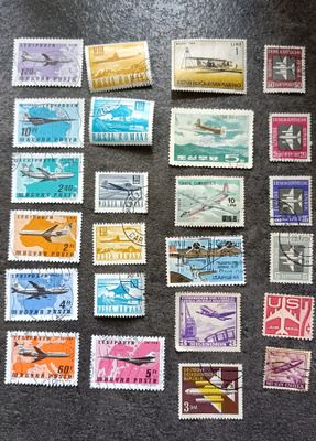 24 kpl lentokone postimerkki