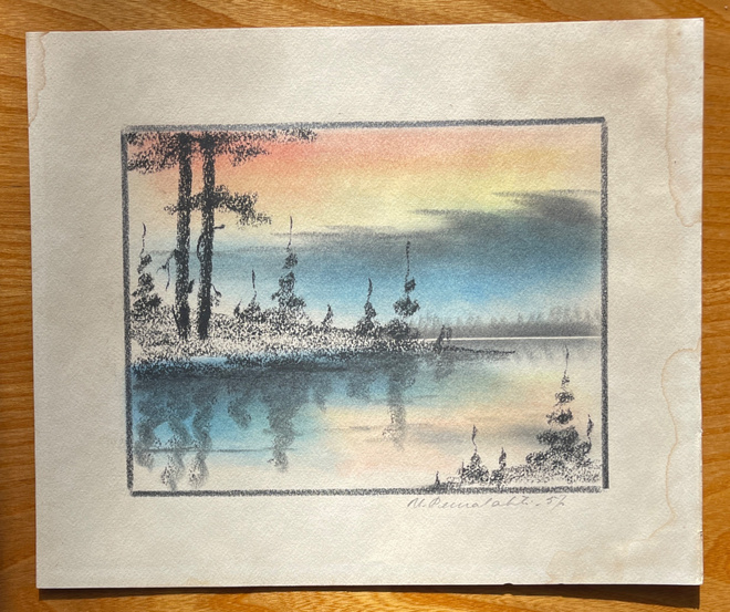 Vintage piirros 30x25cm