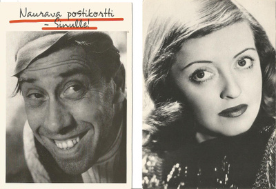 Bette Davis ja Fernandel <> filmitähtikortit