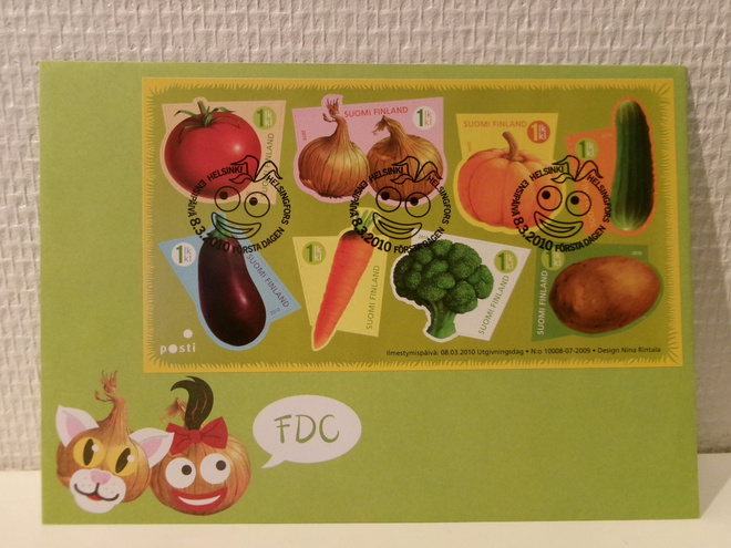 FDC- ensipäiväkuori - Vekkulit kasvikset - 2010
