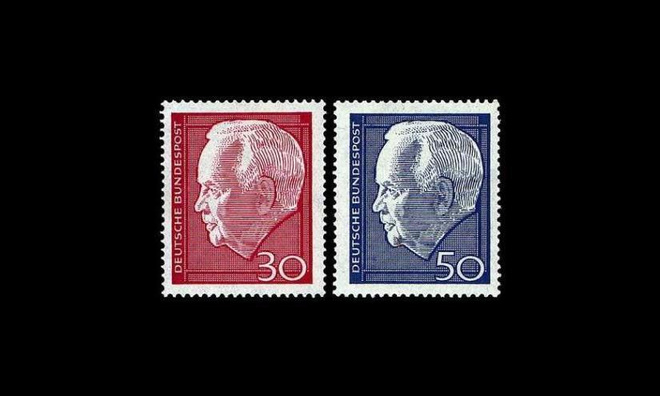Saksa 542-3 ** Liittopresidentti Lübke (1967)