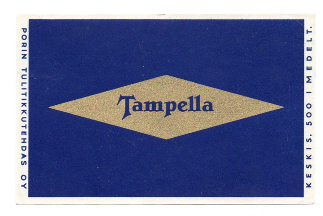 Porin Tulitikkutehdas TAMPELLA koko 11,1 X 7 cm