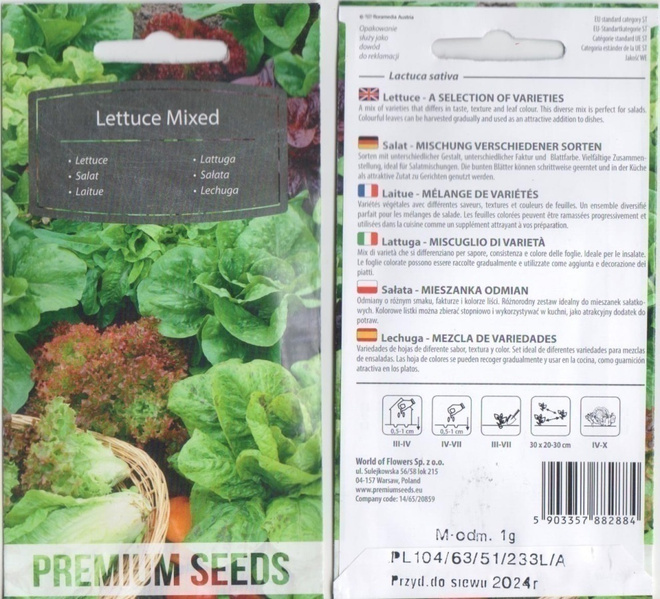 Lehtisalaatti 'Lettuce mixed' siemenet 12.2024 -70%!!! #