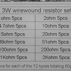 120kpl 3W 5% tehovastuksia 1ohm-2kohm - pikkukuva 2