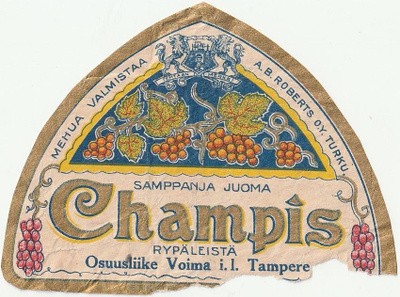VANHA CHAMPIS ETIKETTI - TAMPERE (P426)