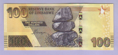 Zimbabwe 100 Dollaria v.2020 UNC P-106