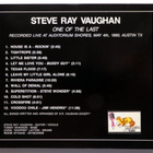 STEVIE RAY VAUGHAN One of The Last CD Live Texas 4.5.1990 - pikkukuva 2