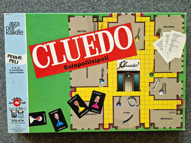 Cluedo klassikkopeli Alga .1970 Luvulta