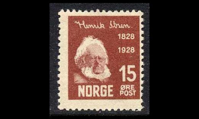 Norja 138 ** Henrik Ibsen 15 öre (1928)