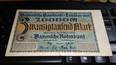 Germany Saksa 20000 Mark Bavaria 1923 VF-