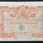 Chanbre de Commerce de Bourges 50 cents 1917 WWI - pikkukuva 1