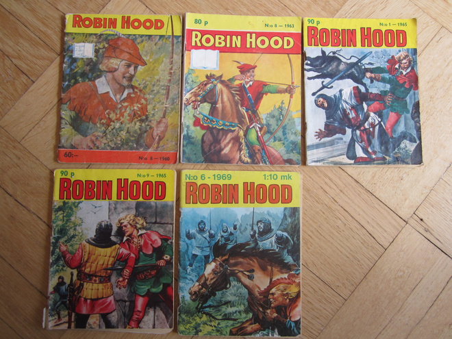 ROBIN HOOD SARJAKUVALEHDET 5 KPL 60-LUVULTA