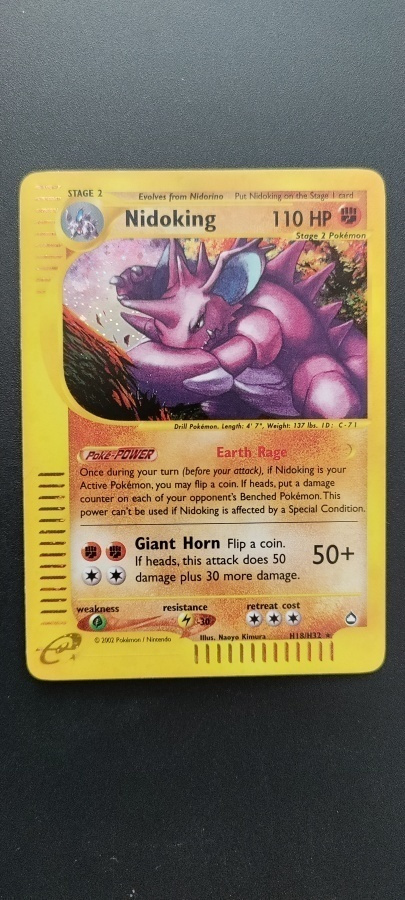 Pokemon kortti Nidoking Aquapolis holo