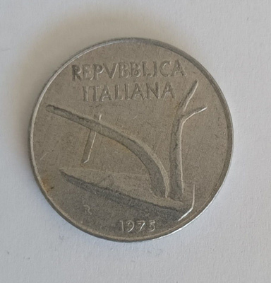 Italia 10 lire1975, 2 kuvaa