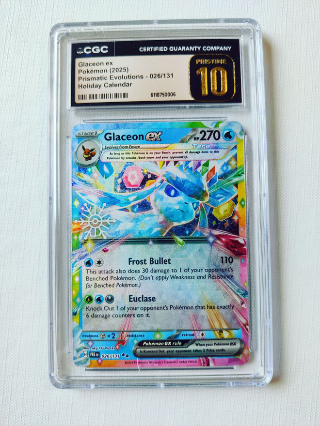 Glaceon ex Prismatic Evolutions Holiday Calendar Promo CGC10
