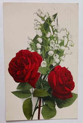 Ruusuja ja kieloja, vanha väripk, p. 1911