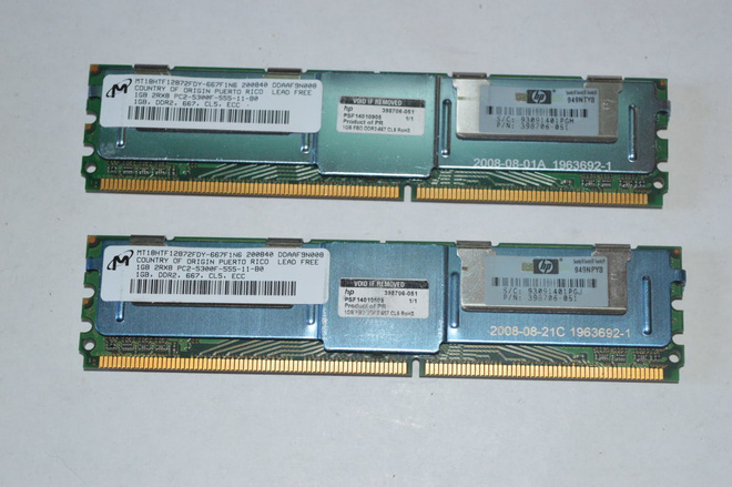 Micron 1GB PC2-5300F ECC DDR2 serverimuisti