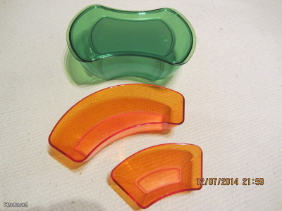 Tupperware Domino kulho ja pienet vadit, vihreä/oranss, uusi