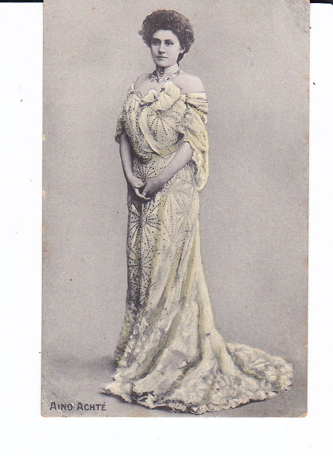 VANHA Postikortti Aino Ackte Ooppera Laulaja 1900-l
