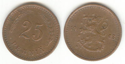 25 p 1943 cu