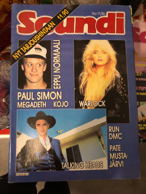 Soundi 11-1986: Warlock, Eppu Normaali, Talking Heads.