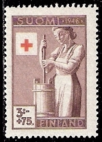 1946 Punainen Risti 3 mk + 75 p **  LaPe 308