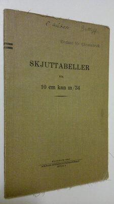 Skjuttabeller för 10cm kan m/34