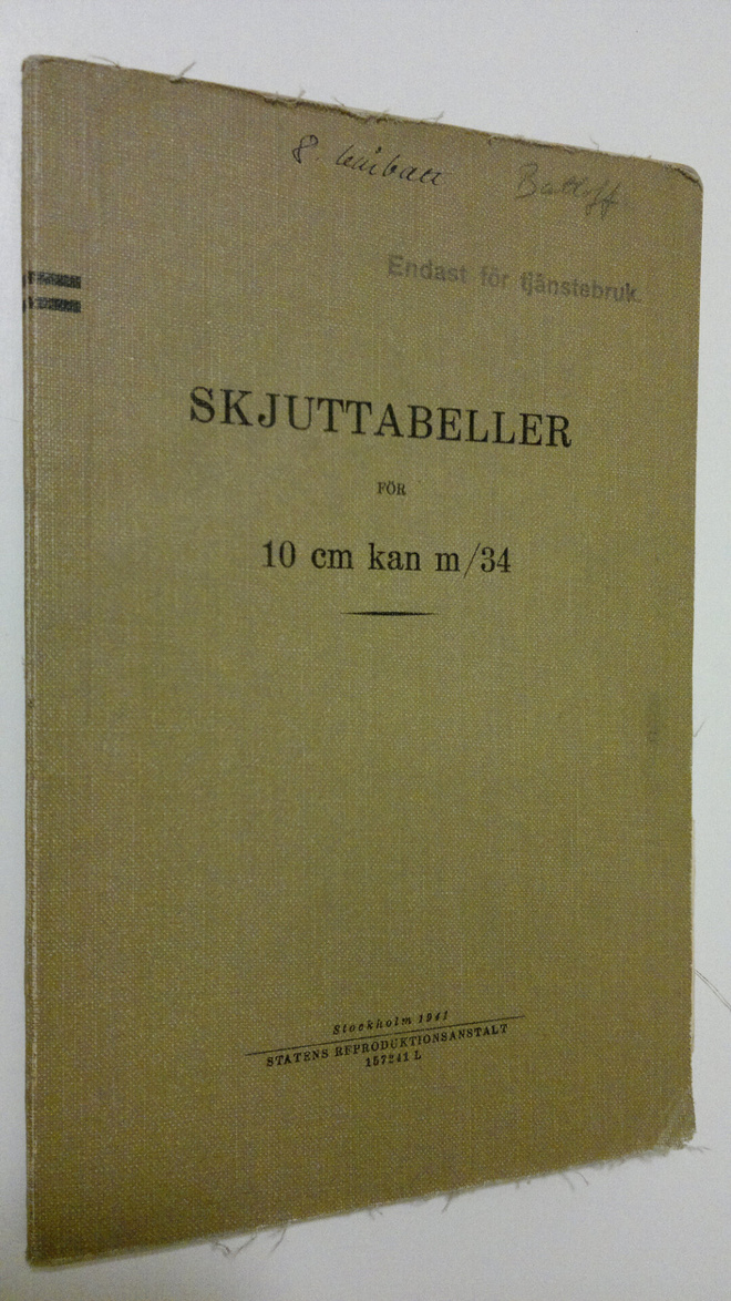 Skjuttabeller för 10cm kan m/34