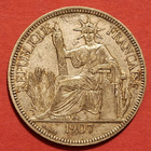 Ranska Indo-Chine, Piastre de Commerce 1907 hopeaa. (KD6). - pikkukuva 1