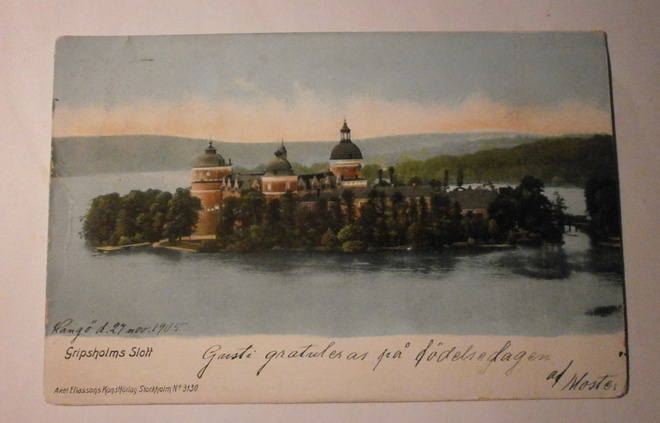 Gripsholmin linna, vanha väripk, p. 1905 Suomi