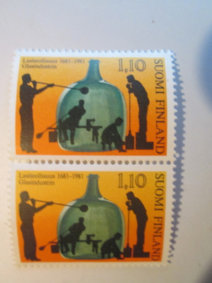 LASITEOLLISUUS 1681-1981 POSTITUORE POSTIMERKKIPARI