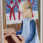 Birgitta Abelson: Tyttö leipoo joulupipareita p 1964 Suomeen - pikkukuva 1