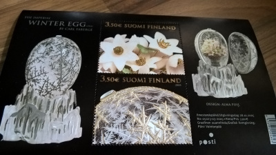 Pienoisarkki Suomalainen postimerkki 150 vuotta Fabergé 2005