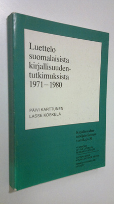 Päivi Karttunen : Kirjallisuudentutkijain seuran vuosikir...