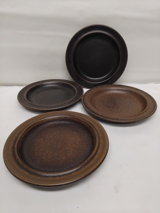ARABIA, PROCOPE, RUSKA -LEIPÄLAUTASET, 4 KPL