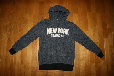 H&M New York meleerattu sininen huppari 158-164
