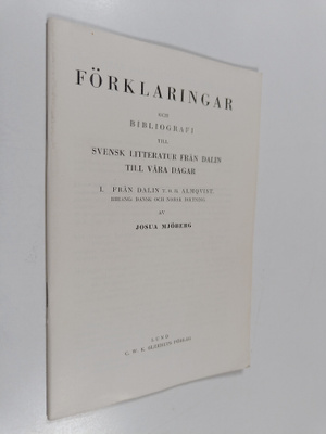Josua Mjöberg : Förklaringar och bibliografi till Svensk ...