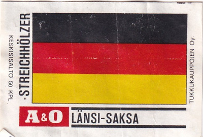 Länsi - Saksa, Streichhölzer,  A & O      b586
