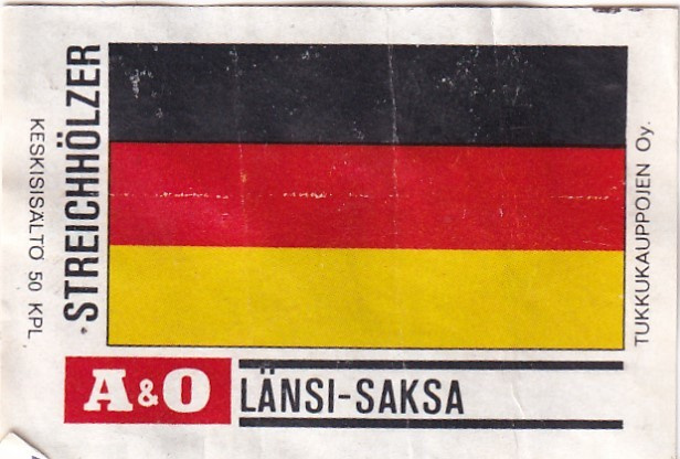 Länsi - Saksa, Streichhölzer,  A & O      b586