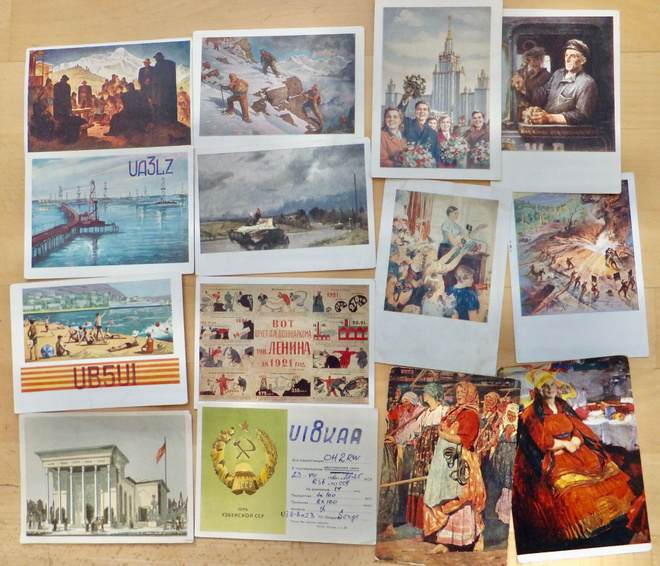 14 VANHAA CCCP Propaganda Postikorttia 1920-1950-l