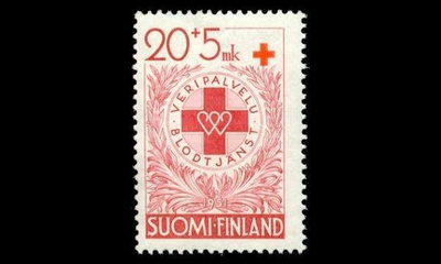 394 ** Punainen risti 20+5mk (1951)