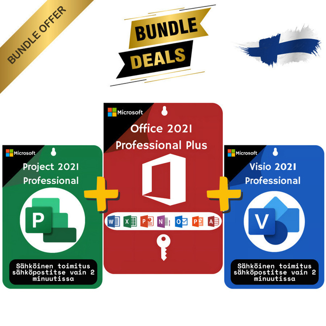 Office + Project + Visio 2021 -paketti | Aktivointiavain