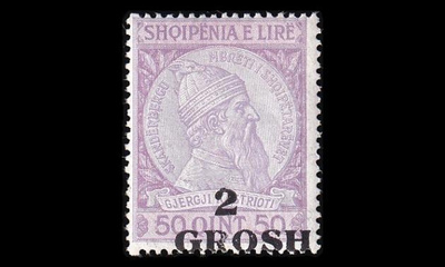 Albania 45 * Skanderbeg pp 2 Gr / 50 Q (1914)