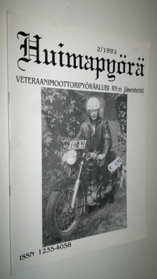 Huimapyörä 2/1993: Veteraanimoottoripyöräklubi ry:n jäsen...